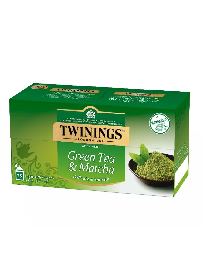 Twinings Matcha Green Tea 25 Tea Bags 50 Grams - Image 3