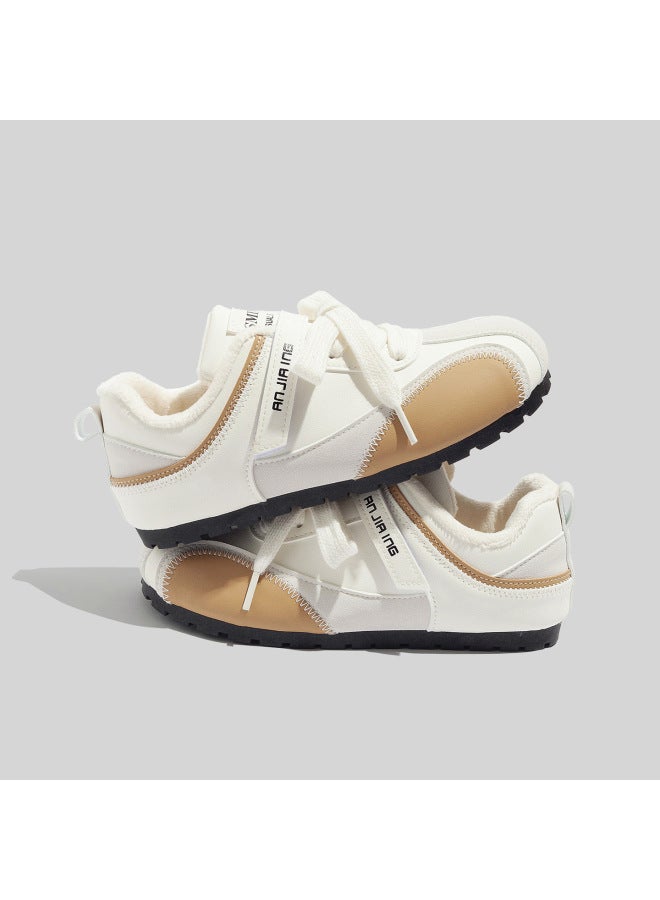 Bell Plus Velvet Velcro Lace-up German Training Shoes For Women  New Fashion Easiest For Match Warm Casual Forrest Gump Shoes