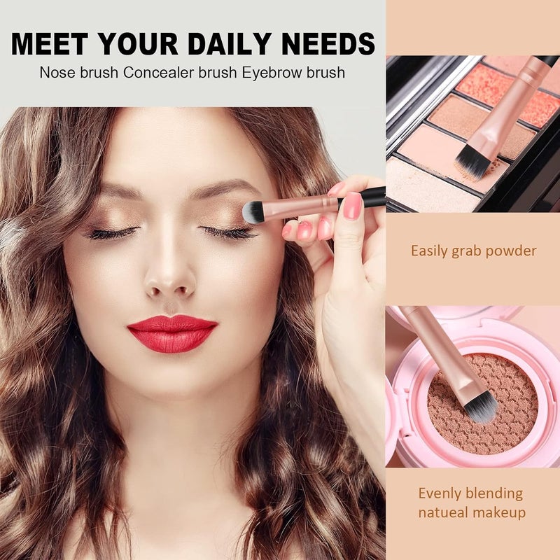 Raffaello Makeup Brushes Makeup Brush Set - 15 Pcs Premium Synthetic Foundation Concealers Eye Shadows Make Up Brush,Eyeliner Brushes(RoseGold) - Image 3