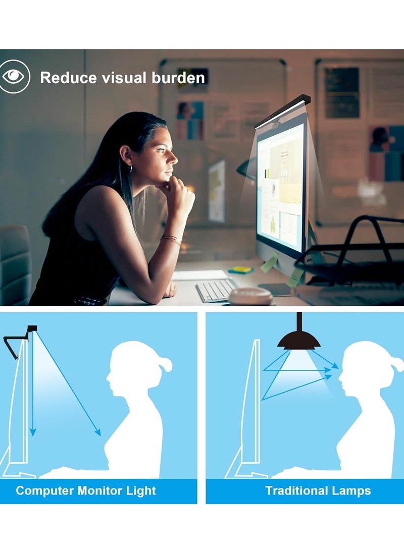 Monitor Light bar,Computer Monitor Lamp for Eye Caring, 3000-6000K & RGB Backlight,App & Touch Control with Memory Function, Blue-ray Blocking, No Screen Glare Desk Lamp for PC/Office/Gaming/Home