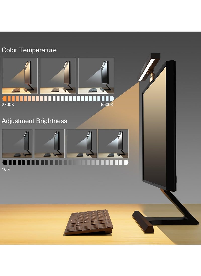 Monitor Light bar,Computer Monitor Lamp for Eye Caring, 3000-6000K & RGB Backlight,App & Touch Control with Memory Function, Blue-ray Blocking, No Screen Glare Desk Lamp for PC/Office/Gaming/Home