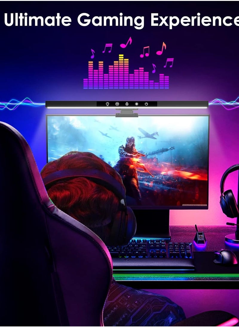 Monitor Light bar,Computer Monitor Lamp for Eye Caring, 3000-6000K & RGB Backlight,App & Touch Control with Memory Function, Blue-ray Blocking, No Screen Glare Desk Lamp for PC/Office/Gaming/Home