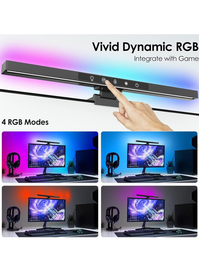Monitor Light bar,Computer Monitor Lamp for Eye Caring, 3000-6000K & RGB Backlight,App & Touch Control with Memory Function, Blue-ray Blocking, No Screen Glare Desk Lamp for PC/Office/Gaming/Home