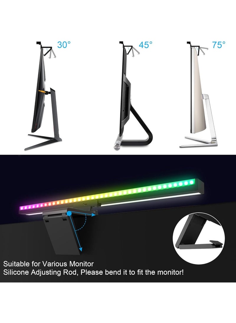 Monitor Light bar,Computer Monitor Lamp for Eye Caring, 3000-6000K & RGB Backlight,App & Touch Control with Memory Function, Blue-ray Blocking, No Screen Glare Desk Lamp for PC/Office/Gaming/Home