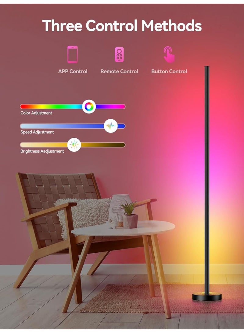 RGB Floor Lamp, Smart RGBICW LED Corner Floor Lamp 2 Pack - 16 Million DIY Colors, 68+ Scenes, Music Sync, App & Remote Control, Color-Changing Ambient Lighting for Living Rooms, Bedrooms, and Gaming Room - Image 3