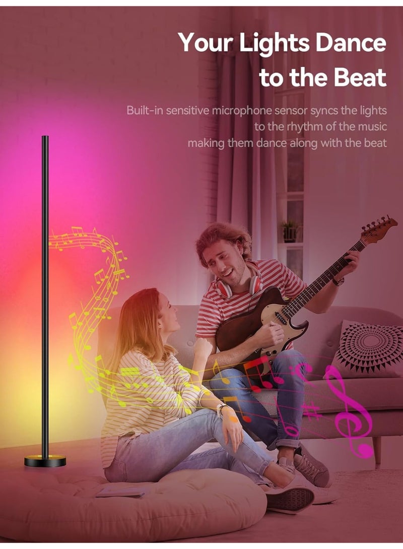 RGB Floor Lamp, Smart RGBICW LED Corner Floor Lamp 2 Pack - 16 Million DIY Colors, 68+ Scenes, Music Sync, App & Remote Control, Color-Changing Ambient Lighting for Living Rooms, Bedrooms, and Gaming Room - Image 4
