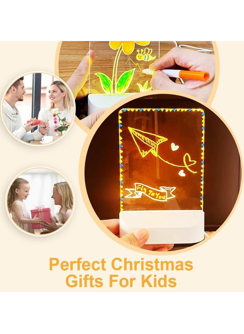 Relex LED Note Board with Colors, Light Up Acrylic Message Board with 7 Colors Pen and Adjustable Stand, LED Illuminated Drawing Board for Office School Home - Image 3