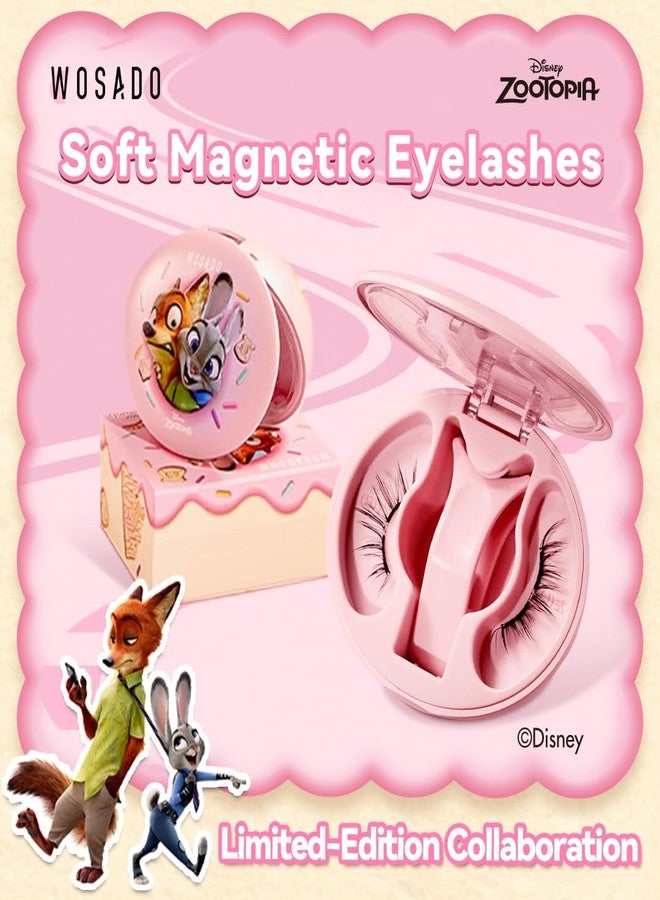 WOSADO×Zootopia1 Bag Gift Set, Disney [No.18 Velvet Black] 21.5mm Soft Magnetic Eyelashes Kit with Applicator, Reusable Glue-free Magnetic Lashes, Cruelty-free False Lashes, Waterproof, for Makeup - Image 2