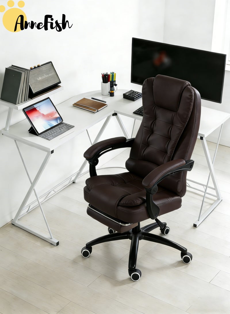 AnneFish Gaming Desk and Chair Set Executive Ergonomic Cloud Office & 120cm L-Shaped Gaming Desk Large Gaming Chair with Silent Swivel Casters Dual-Point Massage and Height-Adjustable High Backrest &Office Desk With Monitor Stand Home Office Table - Image 1