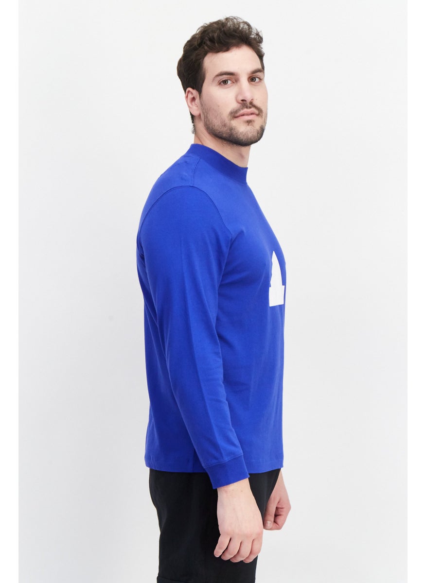 Adidas Men Sportswear Fit Long Sleeve Training T-Shirt, Blue  - Image 4