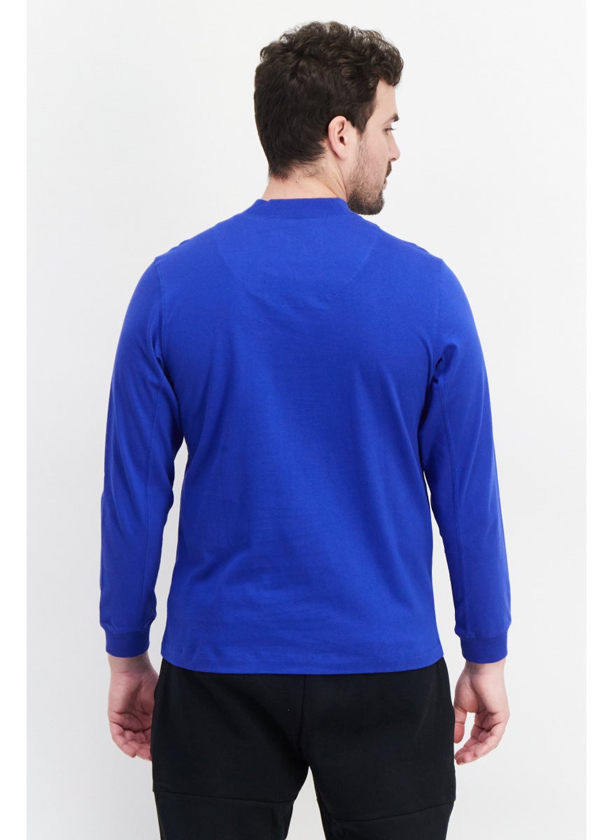 Adidas Men Sportswear Fit Long Sleeve Training T-Shirt, Blue  - Image 2