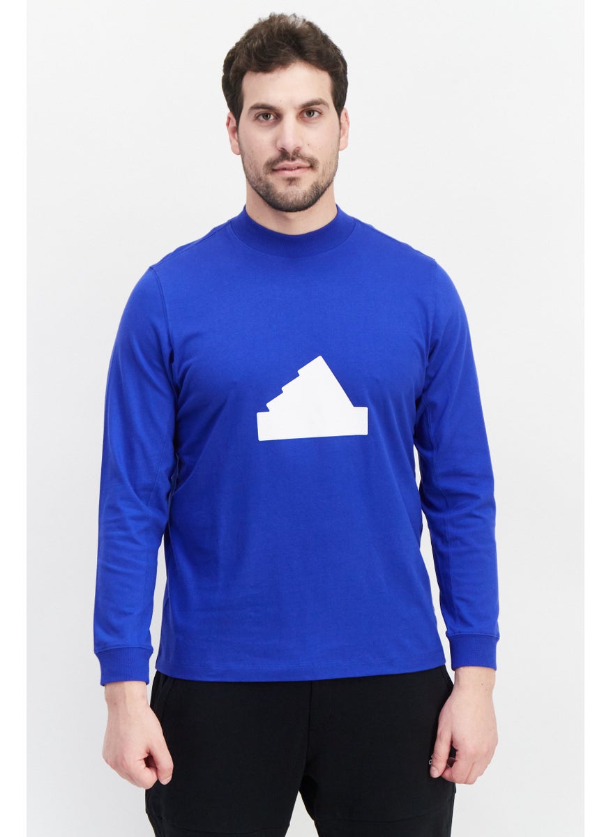 Adidas Men Sportswear Fit Long Sleeve Training T-Shirt, Blue  - Image 1