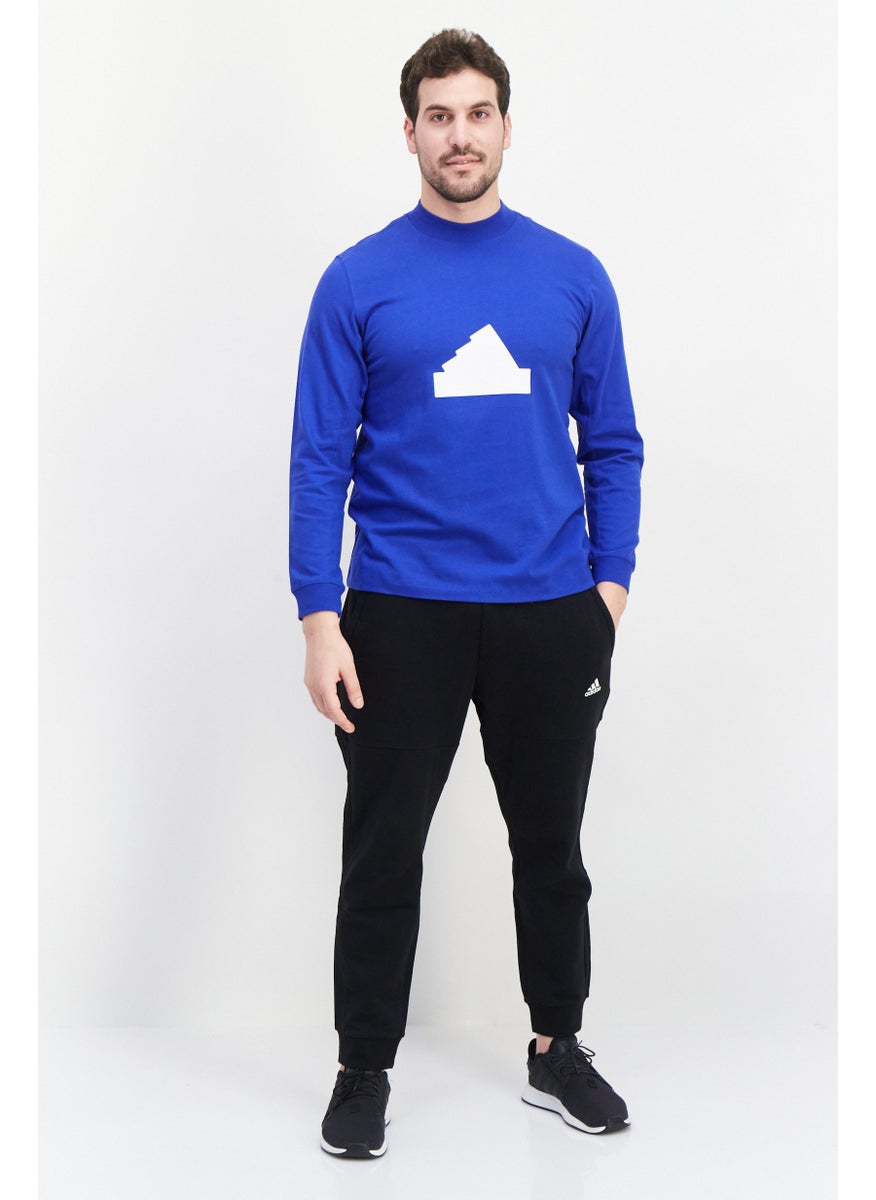 Adidas Men Sportswear Fit Long Sleeve Training T-Shirt, Blue  - Image 3