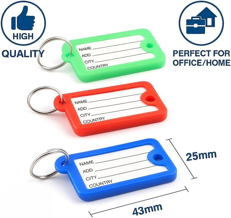 Fitto Multi-Color PC Key Tags, 4 Pack, Durable Plastic Keychain Labels for Home, Office, and Travel - Image 2