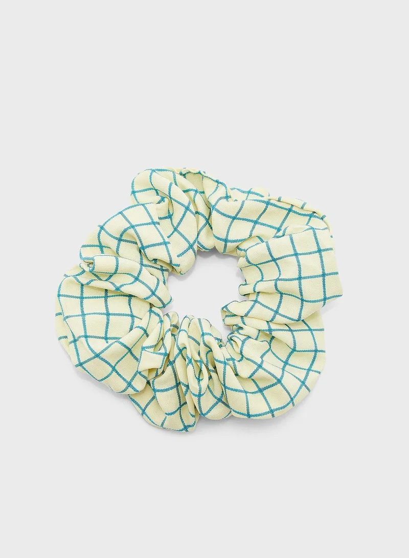 PIECES Pchumat Checked Scrunchie