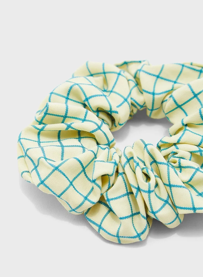 PIECES Pchumat Checked Scrunchie