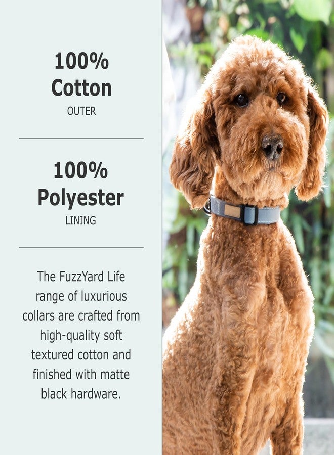 FuzzYard Life Dog Collars | Size L | Stylish Premium Cotton Design in Slate Grey Perfect for Everyday Wear - Image 4