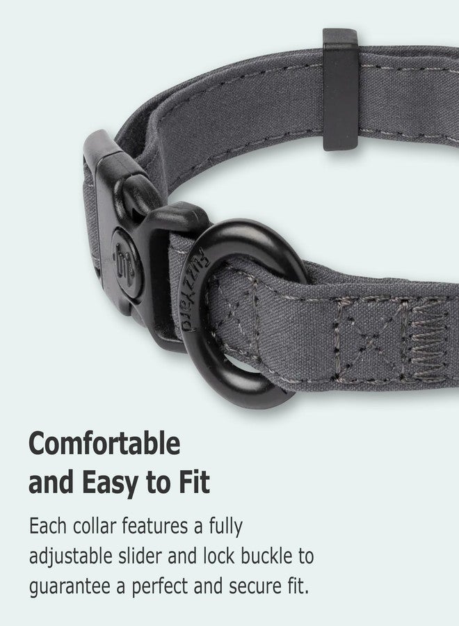 FuzzYard Life Dog Collars | Size L | Stylish Premium Cotton Design in Slate Grey Perfect for Everyday Wear - Image 3