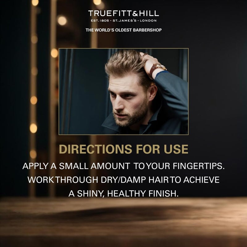 Truefitt & Hill Truefitt  Hill Hair Styling Brilliantine Pomade  100gm  Best for Small to Medium Hair Medium Hold Shine Restylable  Easy Wash Off  Hair Styling PomadeHair Styling For MenSafe For Daily UseNon GreasyNon Oily LookWheat Protein  Limonene - Image 5