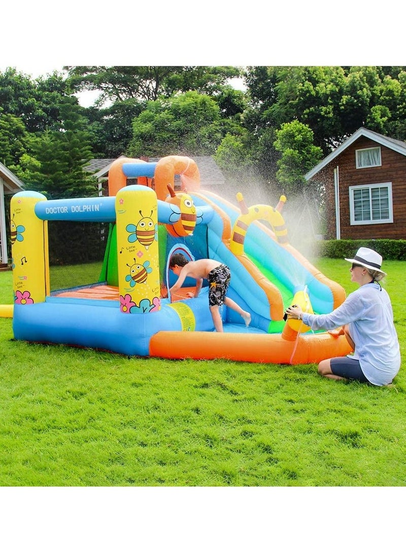 ليموس نفخ ترتد البيت مع منفاخ رش المياه الشريحة بندقية بركة للطفل - Image 5