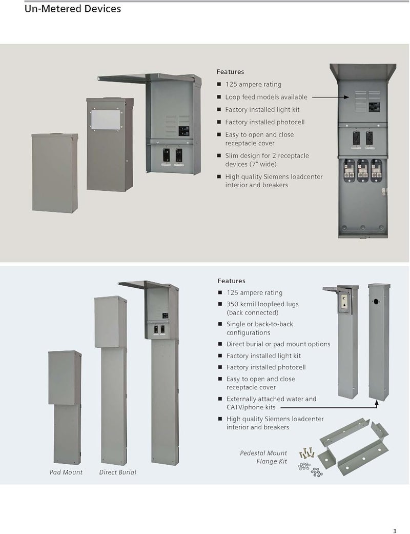 Siemens TL77NT Talon Temporary Power Outlet Panel by with Two 20a Duplex Receptacles Installed Includes a Top Fed Ring Type Meter Socket Provision - Image 5