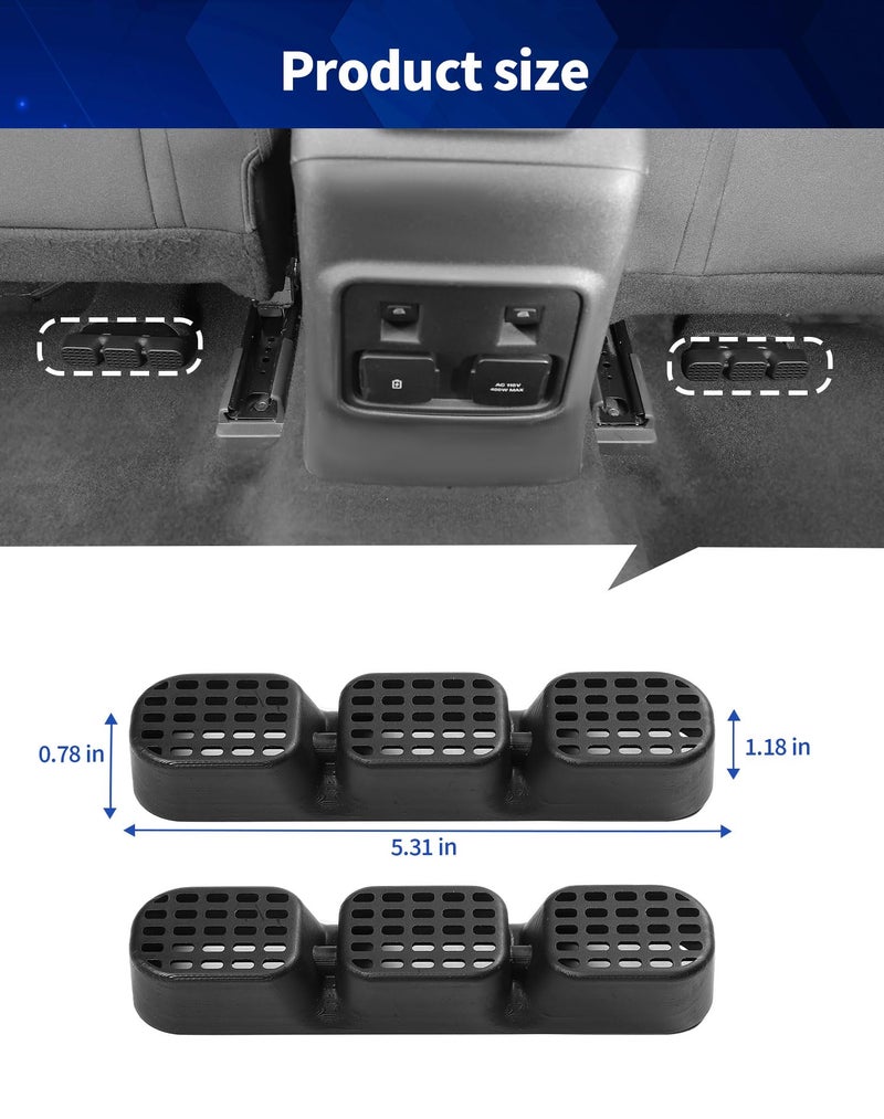 JeCar Under Seat Vent Deflectors Rear AC Vent Directional Extension Fit for Ford Bronco 2021-2023 - Image 5