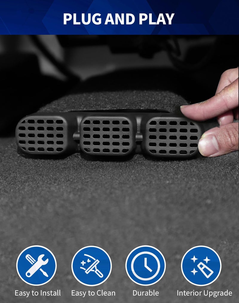 JeCar Under Seat Vent Deflectors Rear AC Vent Directional Extension Fit for Ford Bronco 2021-2023 - Image 4