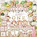 Mpanwen Wild One Birthday Decorations Girls 132 Pcs Pink First Safari Jungle Theme Party Supplies for Girl Baby Backdrop Tablecloth Palm Leaves Centerpieces Crown Poster Wall Signs Blocks - Image 2