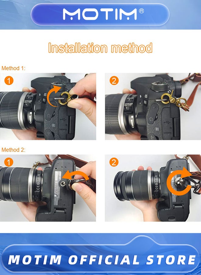 موتيم حزام كاميرا - أحزمة كاميرا للمصورين - حزام كاميرا مزدوج من الجلد لكاميرتين DSLR/SLR - Image 3