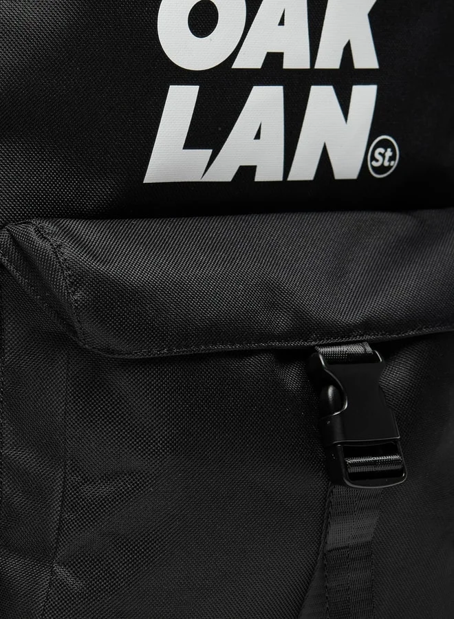Oaklan by Shoexpress BLACK Printed Backpack with Adjustable Straps - 42x15x30 cm for Men | Best Price UAE