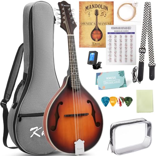 Kmise Mandolin Musical Instrument A Style, Acoustic Mandolins Instrument Kit Italian 8 String for Professional Beginners Adults Teens Youth Kids (A Style Acoustic Brown Sunset, 8 String) - Image 1