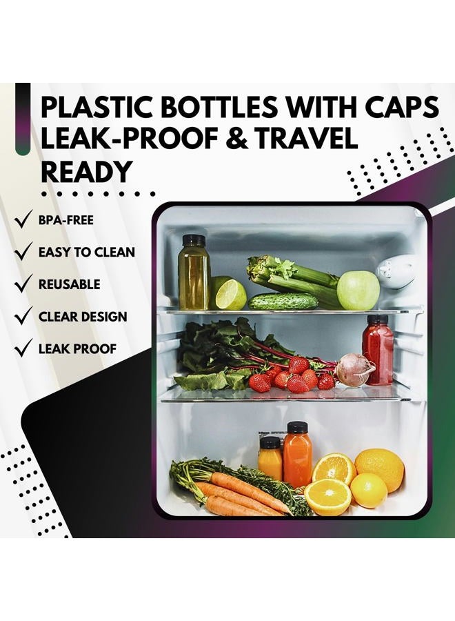Green Direct 12 oz. Plastic Clear Empty Bottles with Black Caps for Juice BPA Free Pack of 35 - Image 4