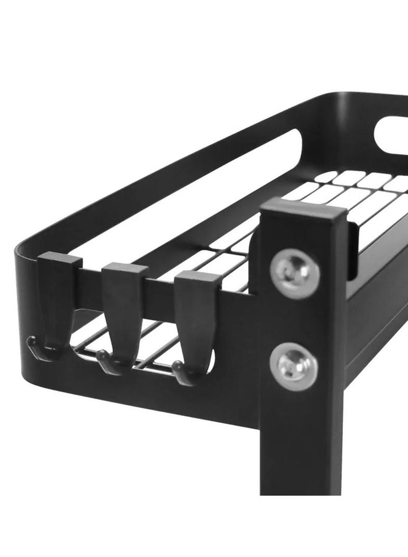 Stainless Steel Kitchen Shelf, Condiment Shelf, Table Top, Black Multi-layer Products, Household Daquan Condiment Storage Shelf  - Image 4