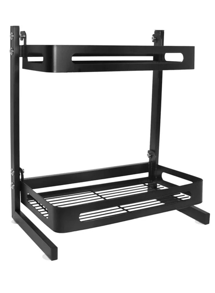 Stainless Steel Kitchen Shelf, Condiment Shelf, Table Top, Black Multi-layer Products, Household Daquan Condiment Storage Shelf  - Image 3