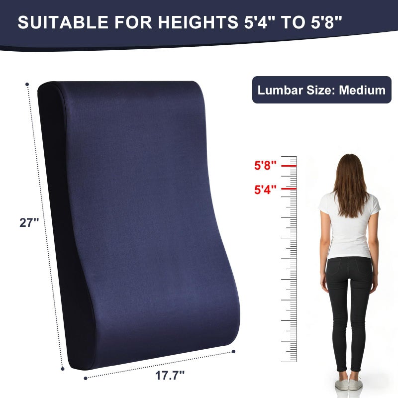 HAVARGO 2-in-1 Neck Pillow Lumbar Support Pillow for Recliner Couch& Glider Chair - High Resilient Foam Ergonomic Back Support for High-Back Rocking Chairs, Glider Rocker Replacement Cushions Navy M - Image 5