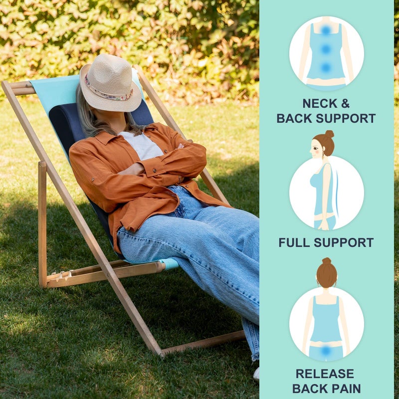 HAVARGO 2-in-1 Neck Pillow Lumbar Support Pillow for Recliner Couch& Glider Chair - High Resilient Foam Ergonomic Back Support for High-Back Rocking Chairs, Glider Rocker Replacement Cushions Navy M - Image 4