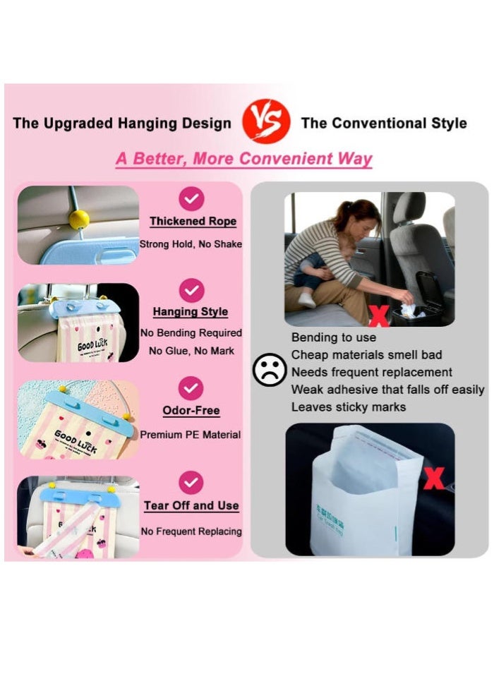 Eilimi 40 Pack Car Trash Bags,Leak-Proof Hanging Car Garbage Bag,Adhesive Seal Automotive Vehicle Trash Bag with Phone Stand Holder,Thick Car Sick Bags for Vomiting,Multi-Use Waste Bag for Home & Outdoor - Image 3