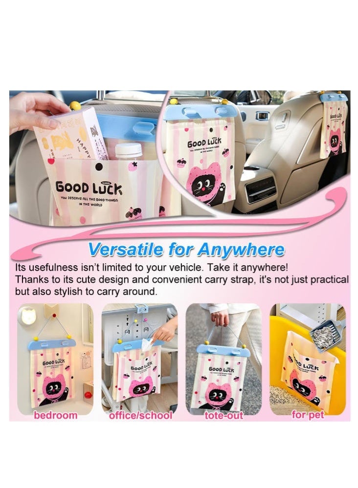 Eilimi 40 Pack Car Trash Bags,Leak-Proof Hanging Car Garbage Bag,Adhesive Seal Automotive Vehicle Trash Bag with Phone Stand Holder,Thick Car Sick Bags for Vomiting,Multi-Use Waste Bag for Home & Outdoor - Image 5