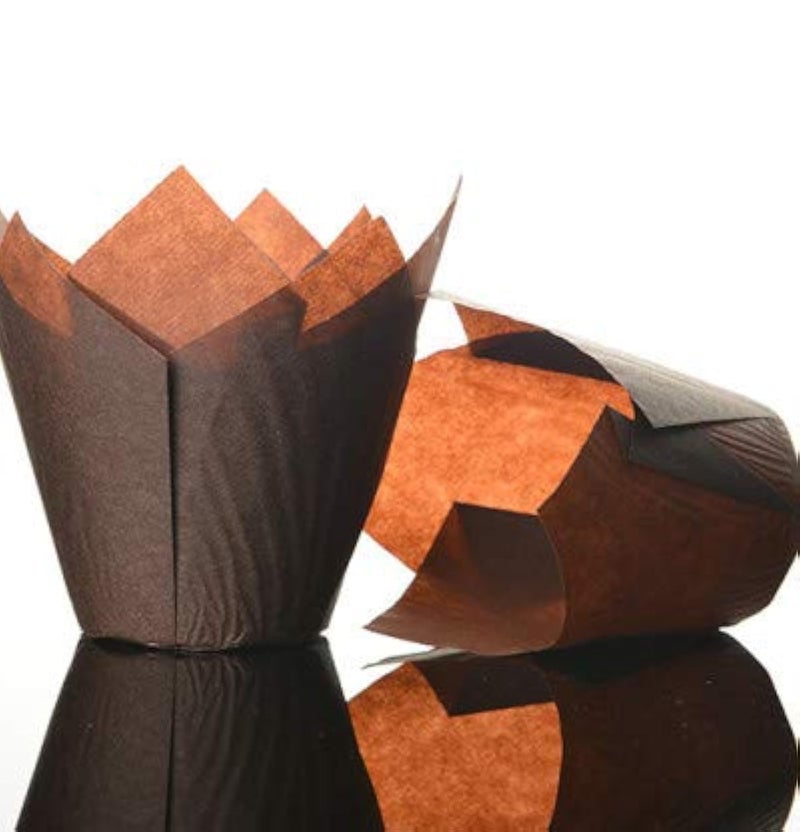 Bakery Direct 200 Large Chocolate Brown Tulip Muffin Wraps Cases