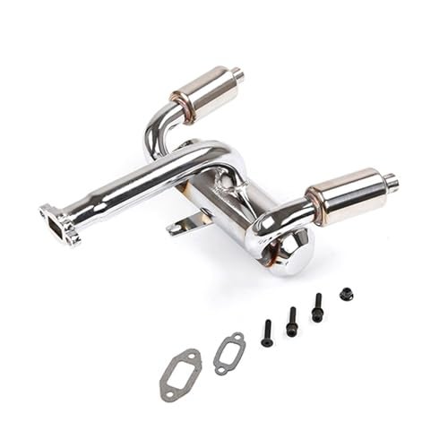 FLMLF Double Exhaust Pipe Kit for 15 HPI ROFUN BAHA ROVAN King Motor Baja 5B Rc Car Parts - Image 1
