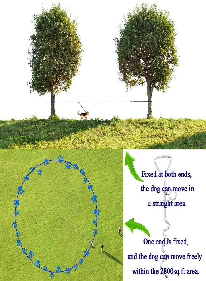 AncBace Dog Tie-Out Stake and Cable 30ft Heavy Duty Spiral Ground Stake Tethering Anchor Dog Leash Chain Rope Metal 360 Swivel Hook for Small Medium Large Dogs Outdoor (Plastic Wrapped Stake) - Image 3