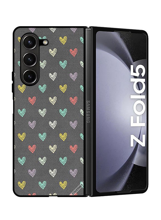 Covernex Protective Case Cover For Samsung Galaxy Z Fold 5 Small Hearts Pattern - Image 1