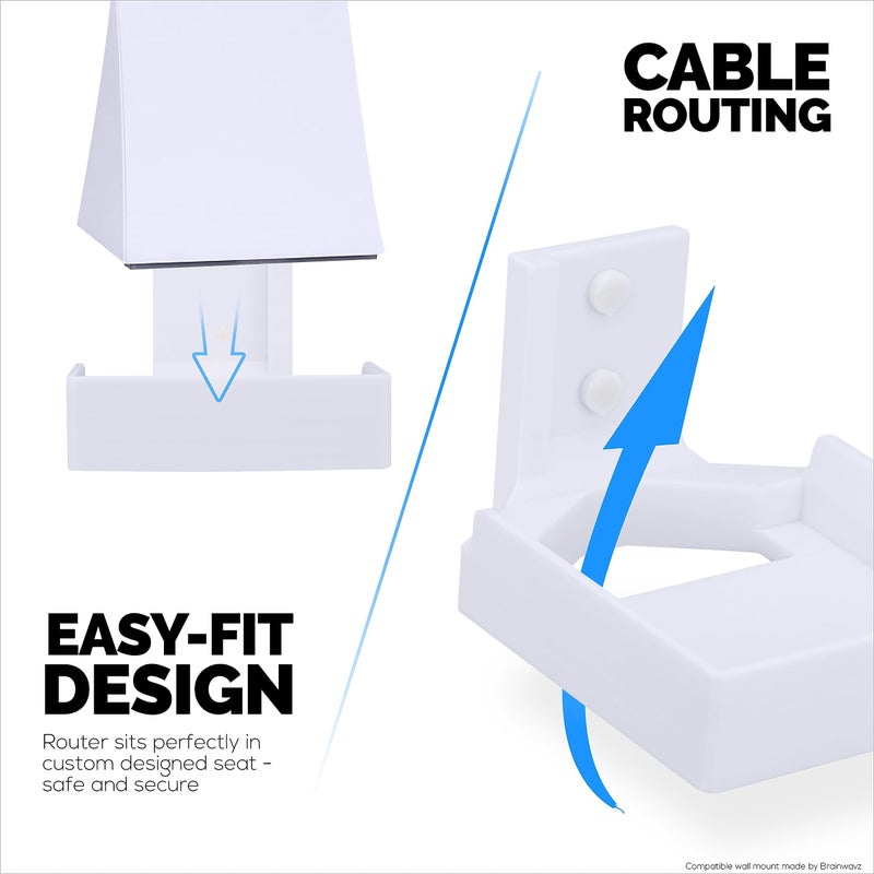 BRAINWAVZ Wall Mount for Gryphon Tower AC3000 Mesh WiFi Router, Easy to Install Holder Bracket, Reduce Interference & Clutter, Adhesive & Screw-in Mounting - Image 5