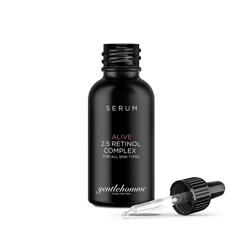 Gentlehomme Men's Anti-Aging Retinol Serum - Hydrating Serum with Hyaluronic Acid, Vitamin B6, and Aloe Vera - Reduces Signs of Aging, Dark Spots, and Fine Lines - Image 1