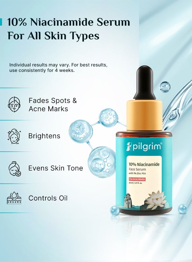 PILGRIM 10% Niacinamide Face Serum For Acne Marks 30Ml | Fades Blemishes & Dark Spots | Oil Control | Brightens & Evens Skin Tone | All Skin Types | Women & Men - Image 3