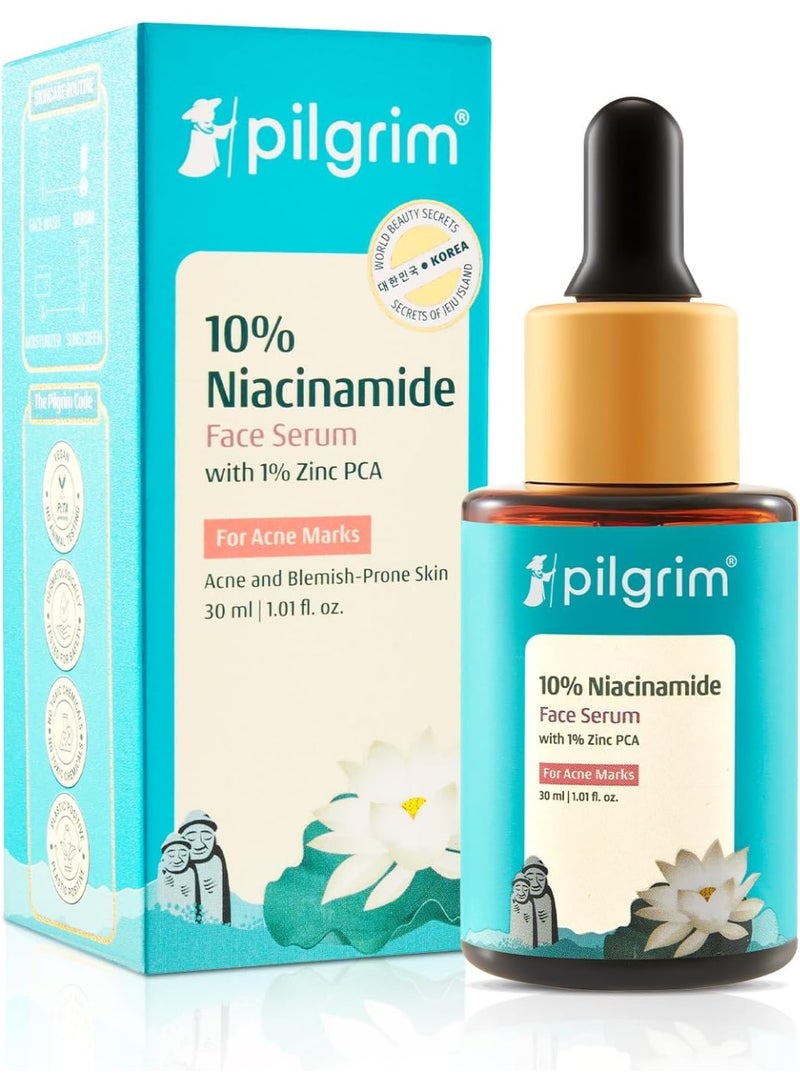 PILGRIM 10% Niacinamide Face Serum For Acne Marks 30Ml | Fades Blemishes & Dark Spots | Oil Control | Brightens & Evens Skin Tone | All Skin Types | Women & Men - Image 1