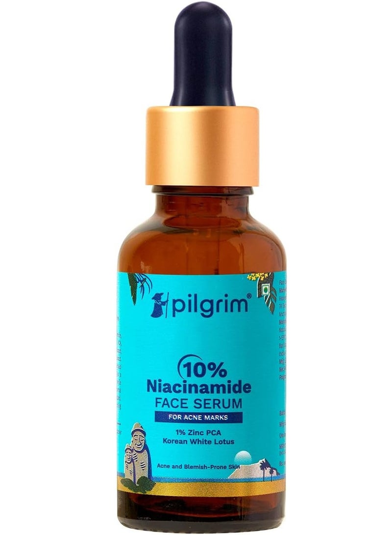 PILGRIM pilgrim 10% niacinamide Face Serum For Acne Marks 30ml | Fades Blemishes & Dark Spots | Oil Control | Brightens & Evens Skin Tone | All Skin Types | Women & Men |