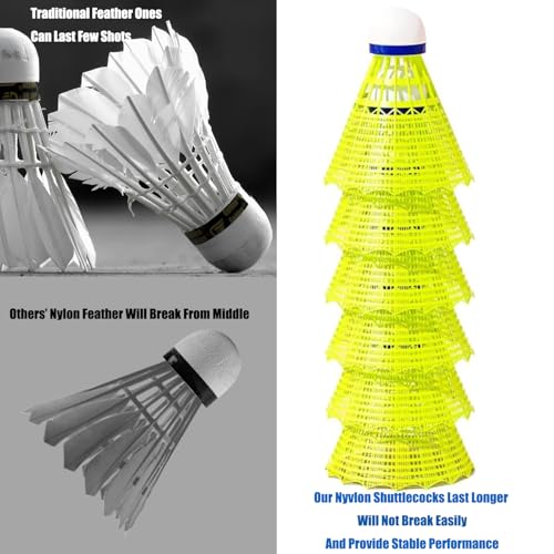 ZHENAN 6 Pack Durable Nylon Badminton Shuttlecocks Badminton Birdie Balls with Great Stability and Durability,Shuttlecock Indoor Outdoor Sports Hight Speed Training (6) - Image 3