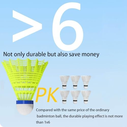 ZHENAN 6 Pack Durable Nylon Badminton Shuttlecocks Badminton Birdie Balls with Great Stability and Durability,Shuttlecock Indoor Outdoor Sports Hight Speed Training (6) - Image 5