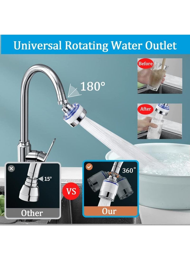 Sweet seven مجموعة فلتر مياه صنبور دوار 360° مع صنبور مقاوم للتنقيط - فلتر حوض الحمام والمطبخ المنزلي لمياه نظيفة. تشمل عناصر الفلتر لتجربة ترشيح محسّنة. - Image 2